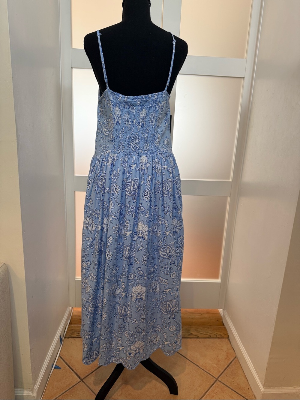 Roller Rabbit Light Blue Paisley Spaghetti-Strap Maxi, M - Picture 3 of 11